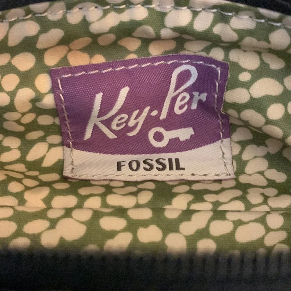 Fossil Black & Brown Quilted Cosmetic | Toiletries Bag NICE
